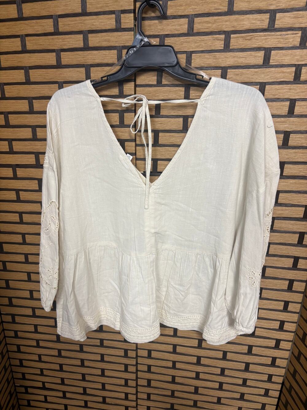 Time And‎ Tru Cream Boho Top Size 3X
